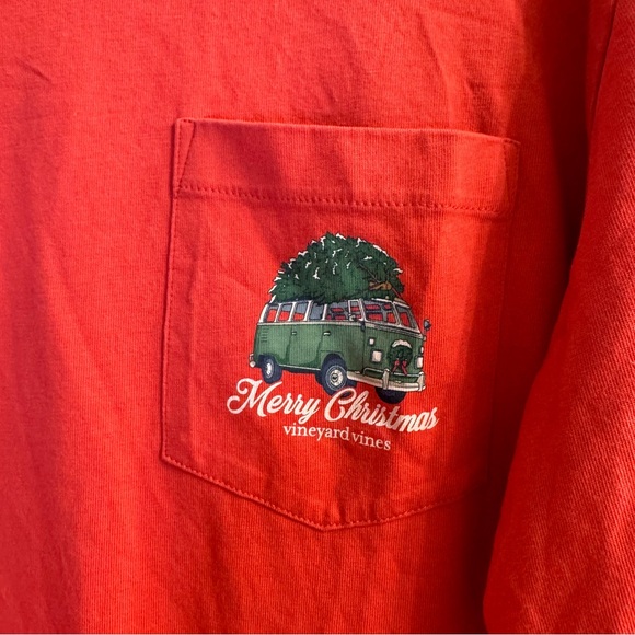 Vineyard Vines Men’s Christmas Long Sleeve Graphic Red Tee T-Shirt Size Medium - Picture 3 of 5